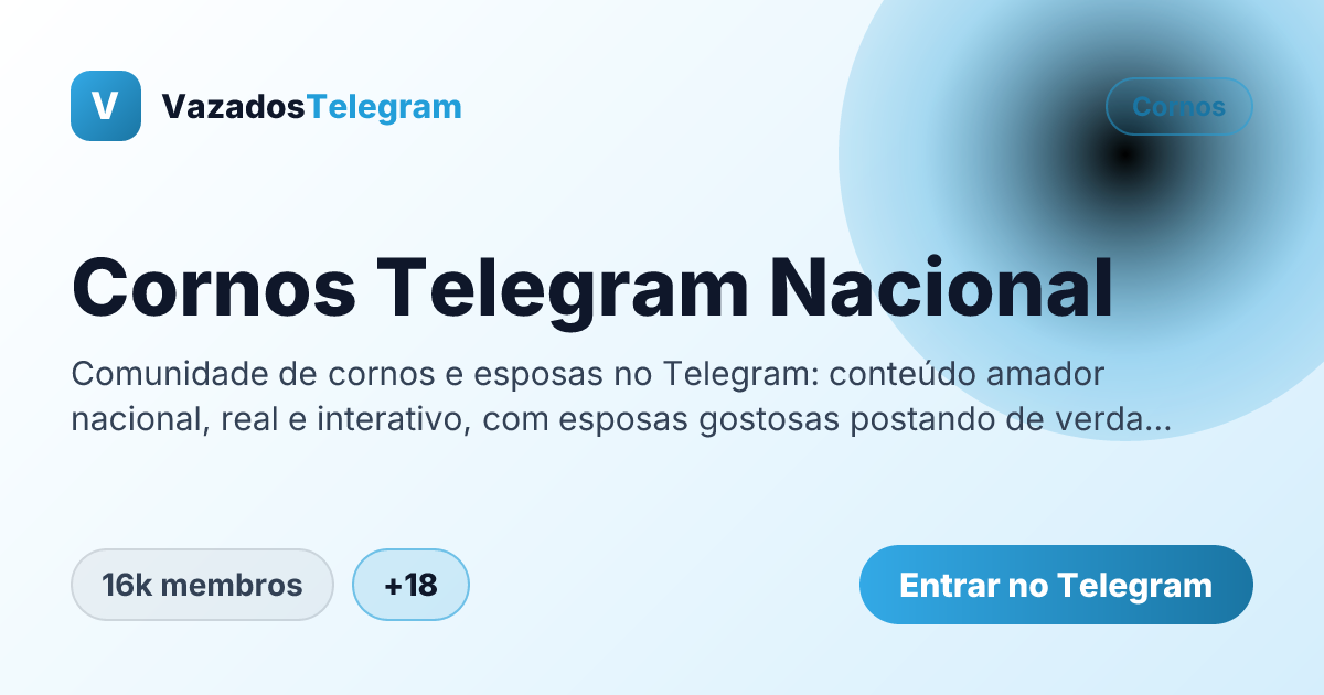 Prévia da imagem de compartilhamento do grupo Cornos Telegram Nacional