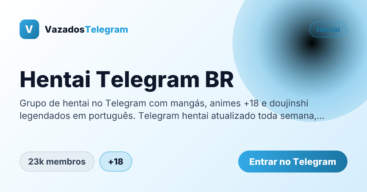 Prévia da imagem de compartilhamento do grupo Hentai Telegram BR