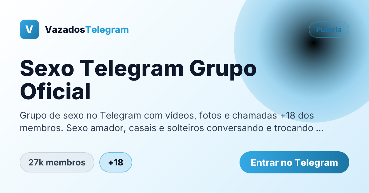 Prévia da imagem de compartilhamento do grupo Sexo Telegram Grupo Oficial
