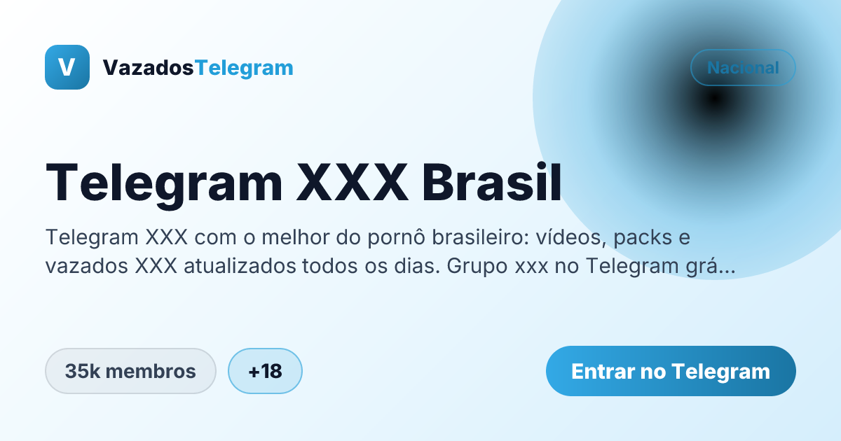 Prévia da imagem de compartilhamento do grupo Telegram XXX Brasil